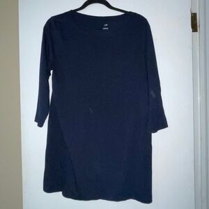 J Jill Luxe Supima Cotton Tencel Modal Spandex‎ 3/4 Sleeve Tunic Navy M Tall
